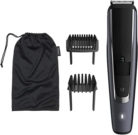 Philips BT5502/16 Barbero y cortapelos con 40 Posiciones de Longitud, Resistente al Agua y Cuchillas metálicas autoafilables, Negro