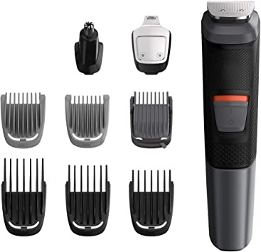 Philips Barbero MG5720/15 - Recortador de barba y precisión 9 en 1 tecnología Dualcut, para un recorte profesional, autonomía de 80 minutos, batería, negro
