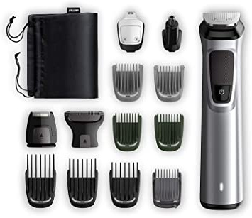 Philips Barbero MG7720/15 Recortador de barba y pelo, óptima precisión, 14 en 1 tecnología Dualcut, autonomía de 120 minutos, batería, Negro/Plata