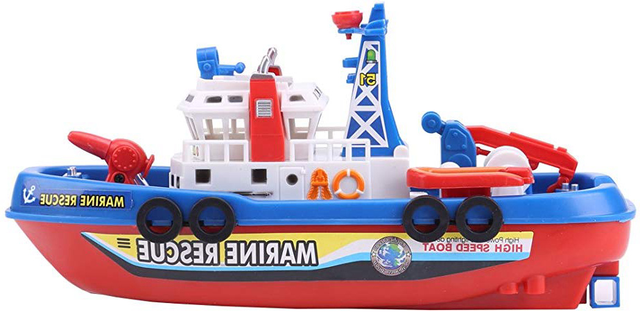 Socialme-eu Niños Fuego Barco Juguete Agua Pulverización Modelo con Sonido Luz de Destello