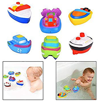 Itian Barcos flotantes - Juguetes de baño, Barco de Baño Juguetes de Bañera para Bebés, Juego de 6