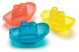 Playgro Barquitos Flotantes, 3 Piezas, Sin BPA, Desde los 6 Meses, Bright Baby Boats, Azul/Rojo/Amarillo, 40146