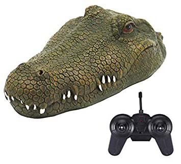 RC TECNIC Cabeza de Cocodrilo Control Remoto ¡Muy Real! Cocodrilo Radiocontrol Juguete Teledirigido para Bromas en Agua Barco RC Lancha Teledirigida