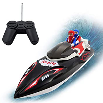 Felly Barco RC, Barcos de radiocontrol, Lancha de Alta Velocidad de 10-15 KM/H, Alimentado por batería, Radiocontrol Juguetes para Adultos y Niños