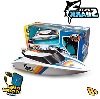 Xtrem Raiders White Shark, radiocontrol, Lancha Agua, teledirigido Alta Velocidad, Juguete para niños, Barco RC (World Brands XT580759)