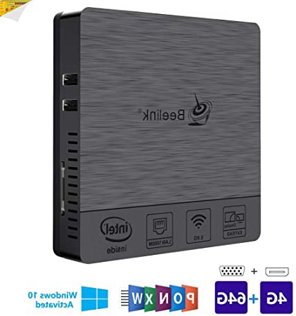 Beelink BT3 Pro II Mini PC Ordenador de sobremesa Soporte Windows 10 Home Sistema, 4GB RAM, 64GB eMMC ROM, Intel Atom x5-Z8350 Procesador, Dual-Band WiFi, Gigabit Ethernet, Salida HDMI/USB/SD/VGA