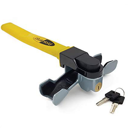 Blokauto 954/B Barra antirrobo coche volante salpicadero, amarillo, universal, nueva cerradura,