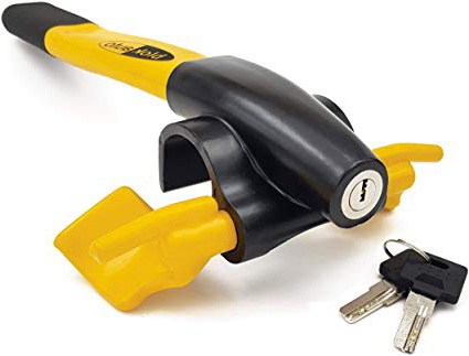 BLOKAUTO 9595 Barra antirrobo Coche Volante salpicadero, Amarillo, Universal, Cierre basculante