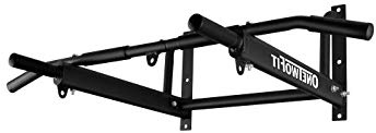 ONETWOFIT Barra para Hacer Dominadas de Montaje en la Pared con un diseño más Estable de 6 Hoyos para Uso en Interiores y Exteriores, Peso máximo: 200Kg OT103
