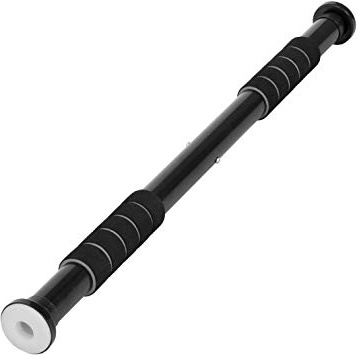 Ultrasport Barra de dominadas doble, barra para puerta, pull up bar, aparato para el tren superior, aparato multifunción, ajustable para anchos de 63-93 cm, acero robusto, carga máxima 100 Kg