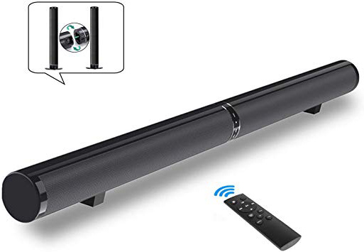 Barra de Sonido, Fityou Barra de Sonido para TV con Subwoofer Incorporado Barra de Sonido Bluetooth Sistema de Cine en Casa con Control Remoto, Desmontable y Montable,50W Soporte RCA/AUX/Opt/USB