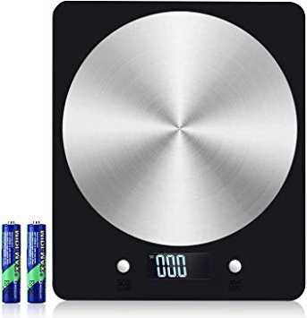 Báscula Digital de Cocina, Diyife11lb / 5kg Báscula electrónica de cocción de Alimentos con Pantalla LCD Báscula de pesaje de Plataforma de Acero Inoxidable Báscula para Hornear y cocinar