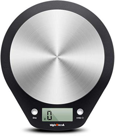 ACCUWEIGHT Báscula de Cocina Digital Balanza Alimentos Electrónica con Plataforma de Acero Inoxidable para Peso de Comida, 5 kg/11lbs