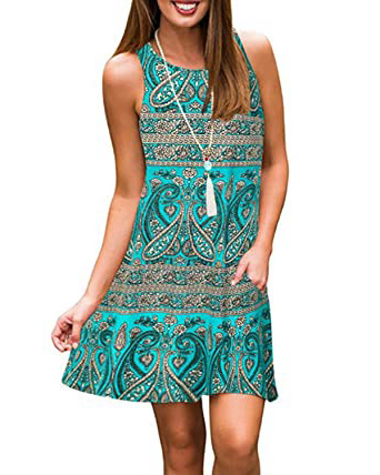 Abravo Mujer Vestido Camiseta Estampado