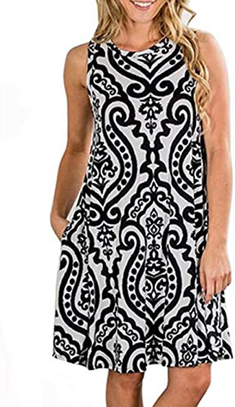 Abravo Mujer Vestido Camiseta Estampado