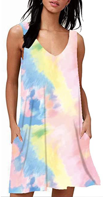 Abravo Mujer Vestido Camiseta Estampado