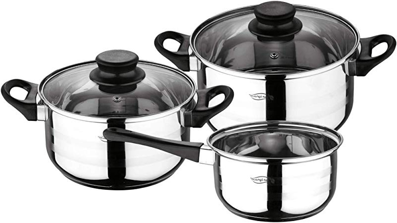 San Ignacio SG-8050 - Batería de Cocina, Acero Inoxidable, Plateado, 3 cuerpos