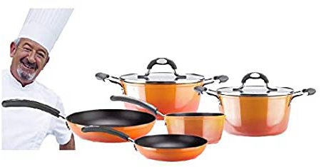 VITREX Gourmet - Sartén Wok, Acero, Naranja, 26 cm