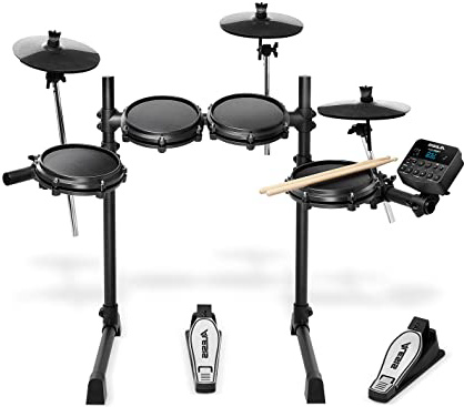 Alesis Turbo Mesh Kit – Batería Electrónica Musical de Siete Piezas de Malla, Bastidor de Acero de Gran Robustez, 100+ Sonidos, 30 Pistas de Acompañamiento, Cables, Baquetas y Llave de Batería