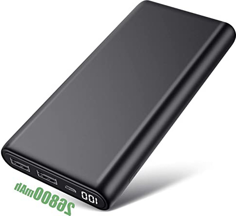 iPosible Batería Externa 26800mAh Power Bank Ultra Capacidad Cargador Portátil Móvil con 2 Puertos USB y Pantalla LCD Batería Externa Movil para Android Smartphones Tabletas y Más