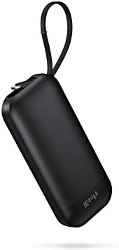 IEsafy Batería Externa Móvil 10000mAh Power Bank Pequeña con Cable Micro USB Incorporado Cargador Portátil para Xiaomi Redmi Samsung Huawei y más Smartphone