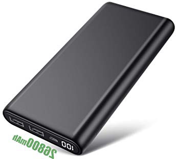 iPosible Batería Externa 26800mAh Power Bank Ultra Capacidad Cargador Portátil Móvil con 2 Puertos USB y Pantalla LCD Batería Externa Movil para Android Smartphones Tabletas y Más
