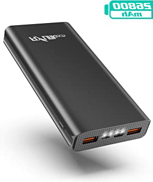 FLYLINKTECH Batería Externa 26800mAh QC 3.0 Power Bank Cargador Móvil Portátil con USB-C PD, Cargador Portátil de Alta Capacidad de Carga Rápida para iPhone/iPad/MacBook/Samsung Galaxy/Huawei -Negro