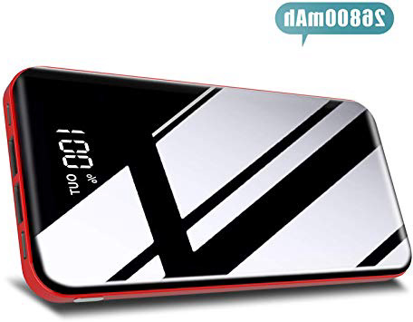 Todamay Batería Externa 26800mAh Power Bank con 3 Entradas y 2 Puertos USB Cargador Portátil Móvil Ultra Alta Capacidad con Pantalla LCD Digital para Smartphones Tabletas y Más
