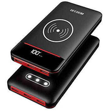 RLERON Powerbank 25000mAh Cargador Portátil Inalámbrico Batería Externa, Ultra Alta Capacidad Power Bank con 2 Entradas, 3 Puertos y 3 luces LED para Móvil Tablet y Más