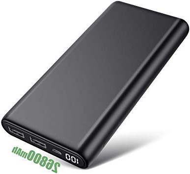 iPosible Batería Externa 26800mAh Power Bank Ultra Capacidad Cargador Portátil Móvil con 2 Puertos USB y Pantalla LCD Batería Externa Movil para Android Smartphones Tabletas y Más