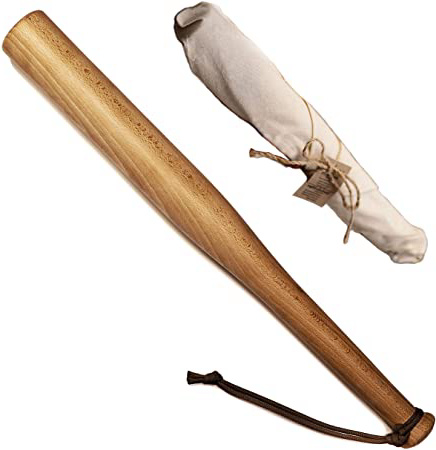 Victor - Bate de béisbol de Madera Natural con una Correa de Mano Paracord, Defensa Propia, como Regalo o decoración