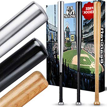 BearCraft Bate de béisbol de Madera o Aluminio con **e-Book Gratuito** 79cm (31'') de Largo – Ideal para Defensa Personal