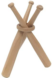 Vosarea Bate de Béisbol de Madera Soporte de Pelota de Béisbol sin Béisbol (3 Bates de béisbol + 1 círculo pequeño)