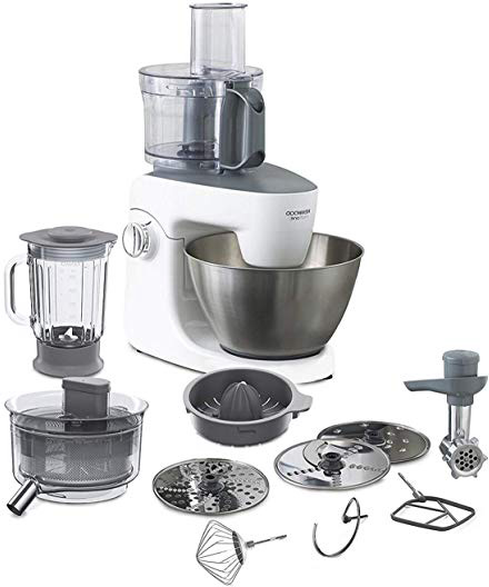Kenwood KHH326 Robot de Cocina, Accesorios incluidos, 1000 W, 4.3 litros, Acero Inoxidable, 6 Velocidades, Plata y Blanco