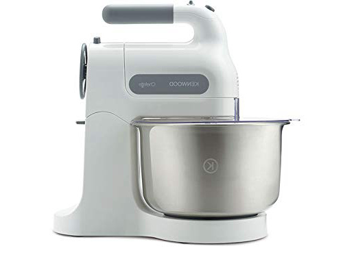 Kenwood HM680 Batidora amasadora, 350 W, 30 Decibelios, Acero Inoxidable/plástico, 5 Velocidades, Blanco/Gris