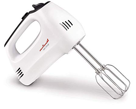 Moulinex HM3101- Batidora amasadora y de varillas con gancho para amasar y varillas para batir, 5 velocidades y función turbo, 300 W