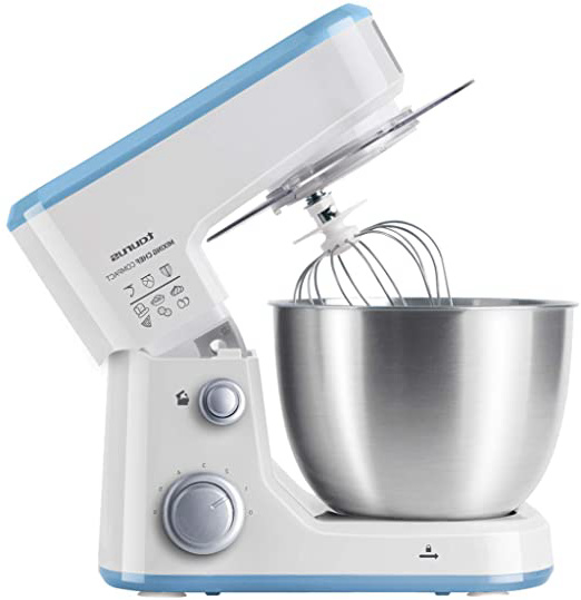 Taurus Mixing Chef Compact - Batidora amasadora con sistema planetario, 5 funciones, 6 velocidades, Función turbo, Bol de 4 l, Acero inoxidable, 500 W