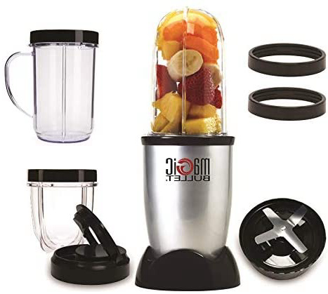 NutriBullet MBR1128 - Batidora de Vaso, Compacta de Alta Velocidad, para Smoothies de Frutas y Verduras, Plástico Libre BPA, 200 W, con Recetario en Español, Apto Lavavajillas, Gris