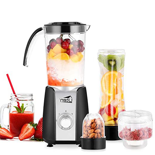 Uten Batidora Multifuncional, Batidora para Smoothie, Picadora de Carne, Molinillo de Café, 5 en 1 Multifunción para Batidoras, Picadas, Salsas y Carne Picada, Cuchilla de Acero Inoxidable,