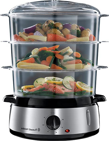 Russell Hobbs Cook@Home - Vaporera (800 W, Cocina Lenta, Sin BPA, Acero Inox, Capacidad para 9 litros) - ref. 19270-56