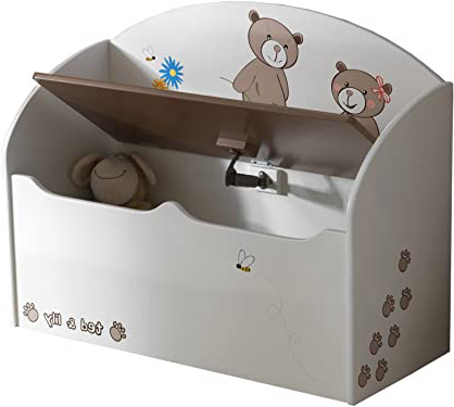 Demeyere 234549 Ted & Lily - Baúl para Juguetes, Color Blanco y Beige