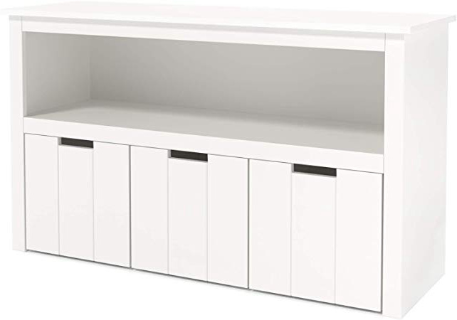 Homfa Armario Almacenaje Armario Madera para Juguetes Organizador para Juguetes con 3 Cajones 1 Estante Blanco 102x33x61.5cm