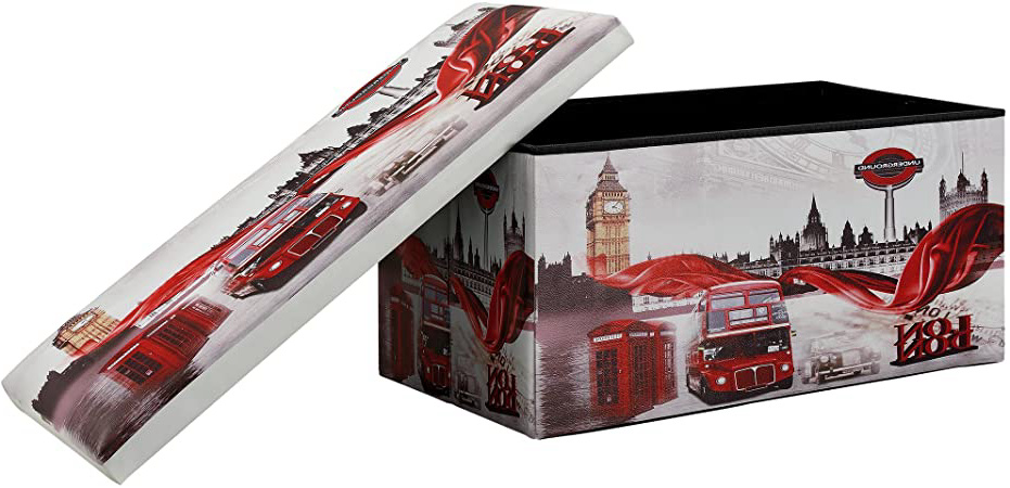 







[en.casa] Taburete de almacenamiento multifunción (76×38cm) Puff - Otomana - reposapiés (LONDON) - cuero sintético PU (estampado)






