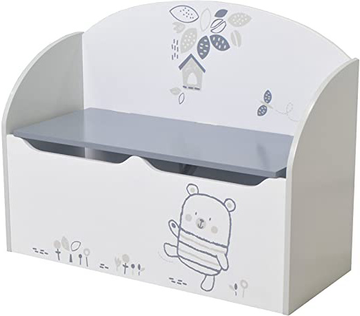 EASY HOME 13Casa Banco Contenedor Teddy A11 Blanco 69.3x29.3x54.3 cm