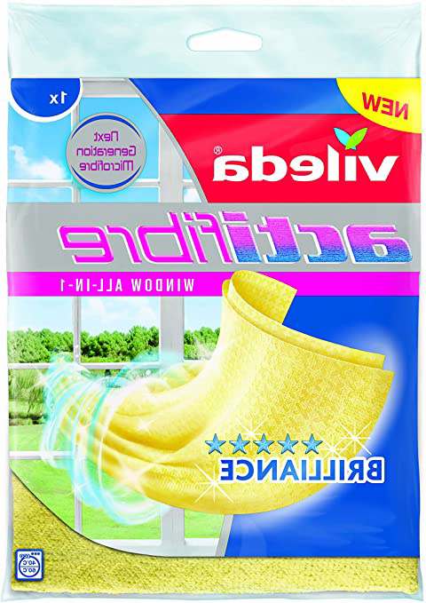 Vileda Actifibre Bayeta para Cristales, Gamuza, Amarillo, 36 cm x 32 cm