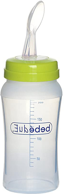 Bebé Due 80193 - Biberón con cuchara, color lima