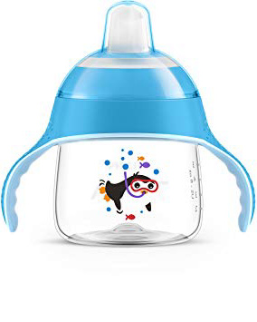 Philips Avent SCF751/05 - Vaso con boquilla blanda, diseño pingüino, para 6 meses, 200 ml, color azul
