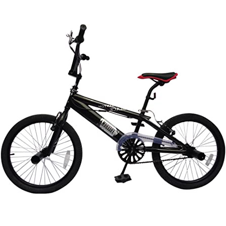 Bicicleta BMX | BlackPhantom con Ruedas de 20 Pulgadas, Cuadro de Acero, Frenos V-Brake, Rotación 360°, con 4 Pegs, Negro | BMX Bikes, Bici Freestyle