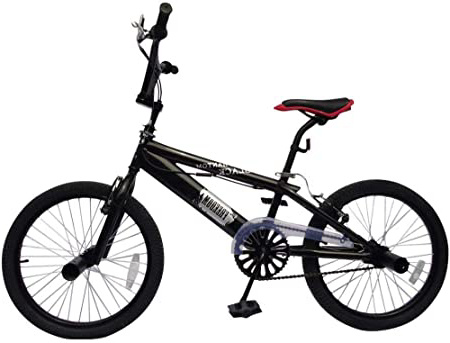 Nova BMX Bicicleta BMX Black Phantom Color Negro Ruedas de 20 Pulgadas Manillar de 360°, 4 peldaños, Freno en V Bicicleta BMX, Bicicleta de Freestyle, Bicicleta