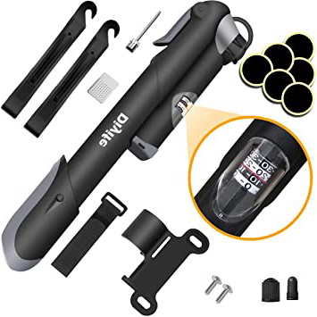 







Bomba Para Bicicleta Con Manómetro, [120 PSI] Diyife Mini Bomba De Bicicleta [Set Completo Perfecto], Con Aguja, Kit De Parche, Tapas De VáLvulas Y Montura De Marco Para Presta Y Schrader






